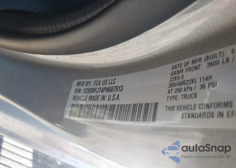 2023 Ram 1500 Laramie 4X4 5'7 Box from USA, damaged, VIN 1C6SRFJT4PN667913